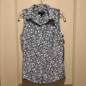 Banana Republic Black and White Floral Blouse